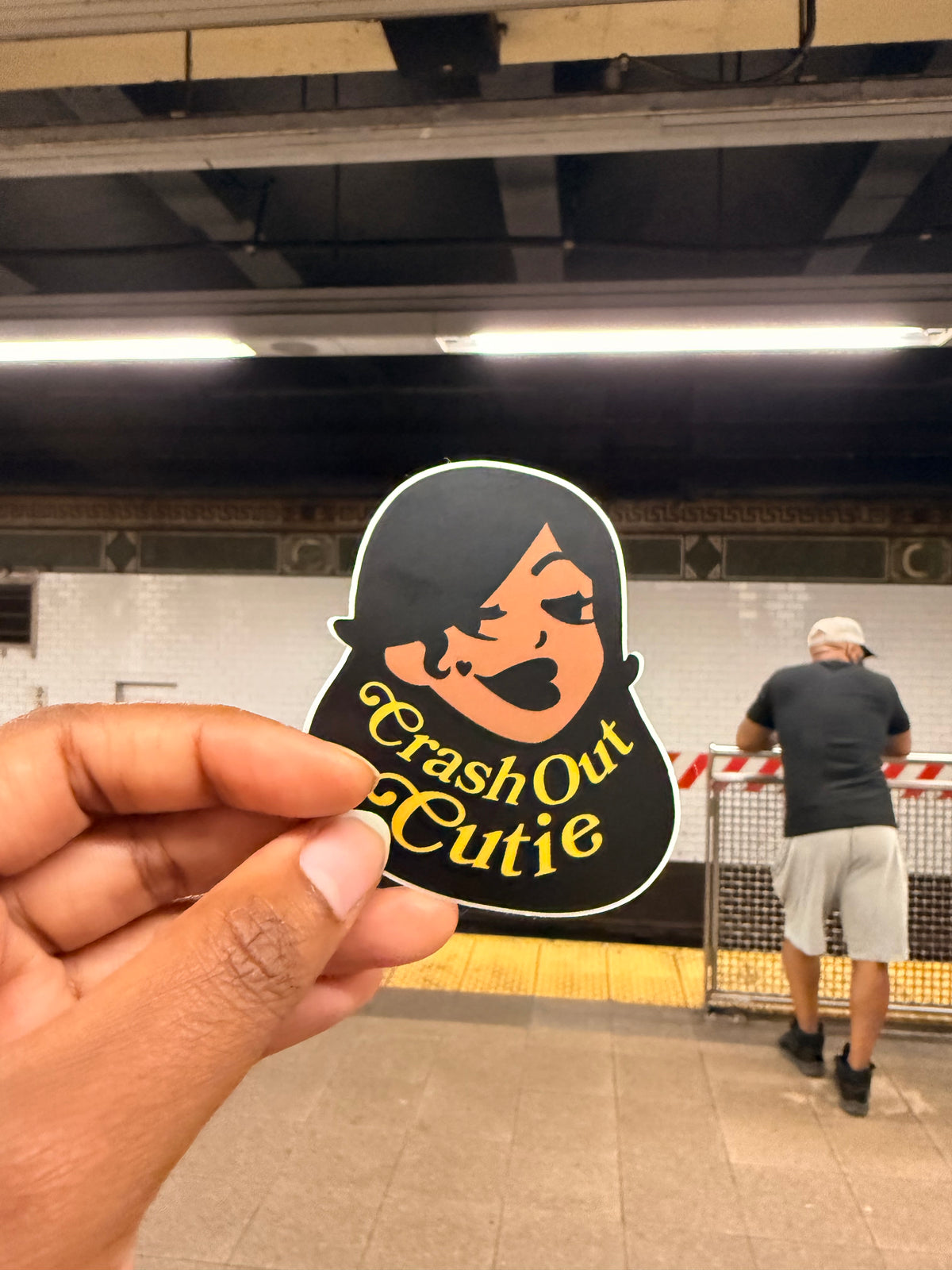 Crash Out Cutie Vinyl Sticker, 3x3 Permanent