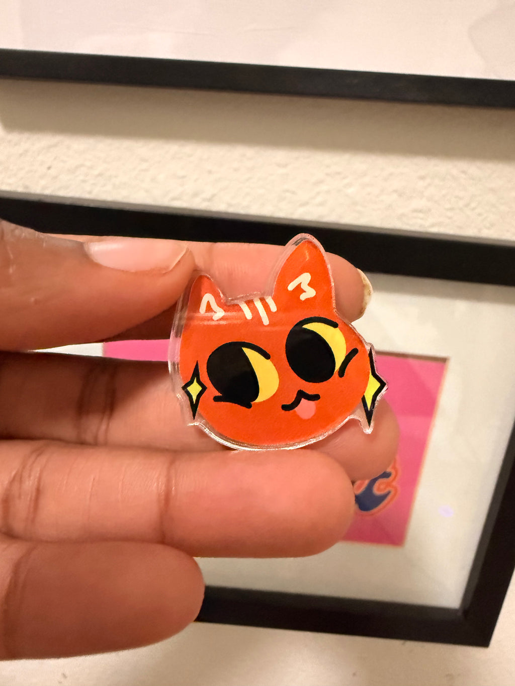 Derpy Cat Acrylic Pin