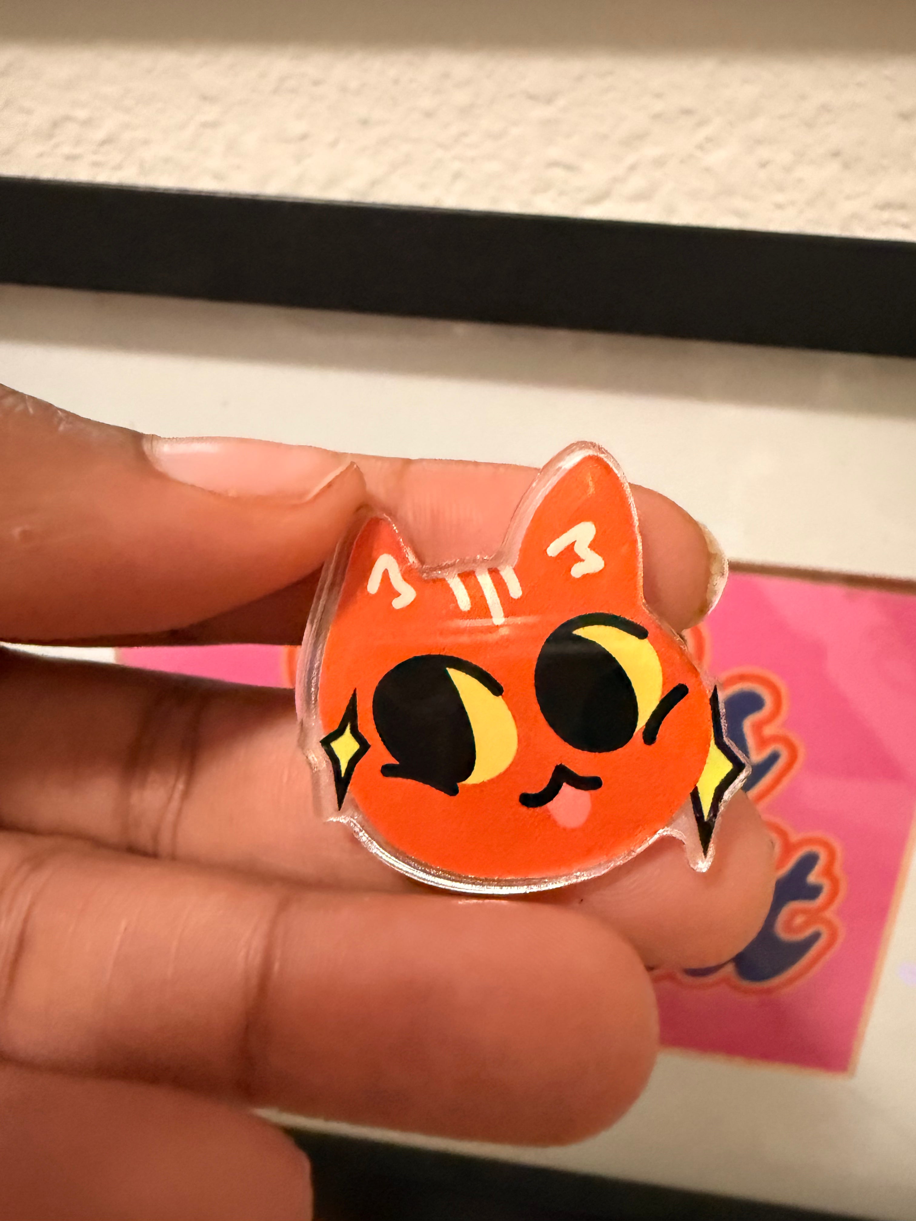 Derpy Cat Acrylic Pin