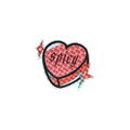 Spicy Candy Heart Holographic Sticker, 3 x 3 in
